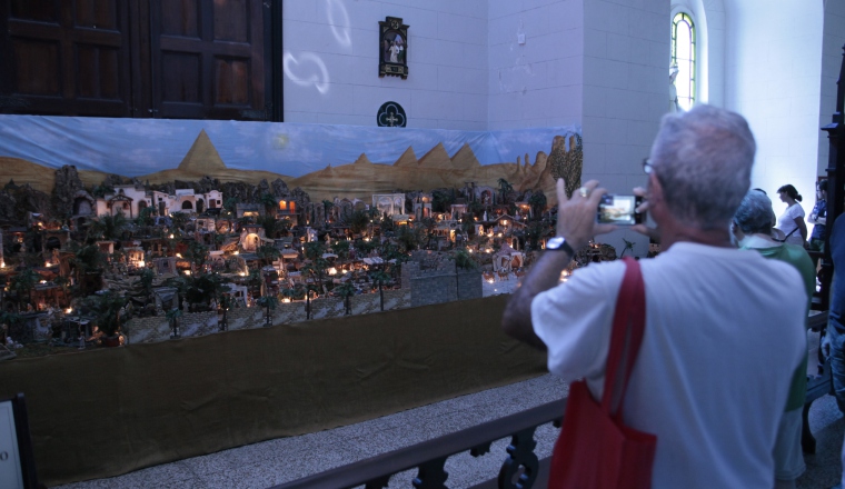 La remodelada iglesia San Francisco, también tiene su pesebre. Víctor Arosemena
