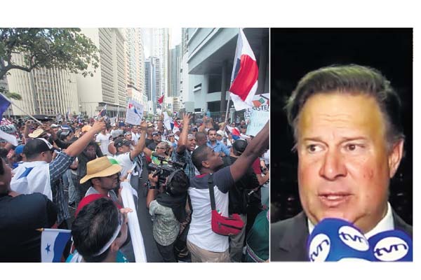 Ayer, en medio de entrega de Cepadem en Juan Díaz, el presidente Varela volvió a arremeter contra quienes se manifestaron frente a su residencia; los llamó anarquistas. /Foto Roberto Barrios