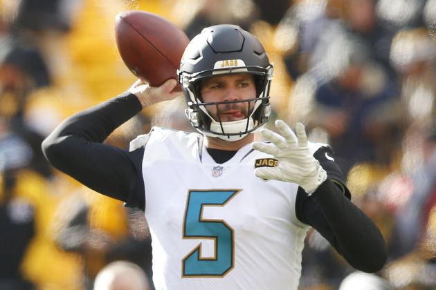 Blake Bortles durante el partido contra los Steelers de Pittsburgh. Foto