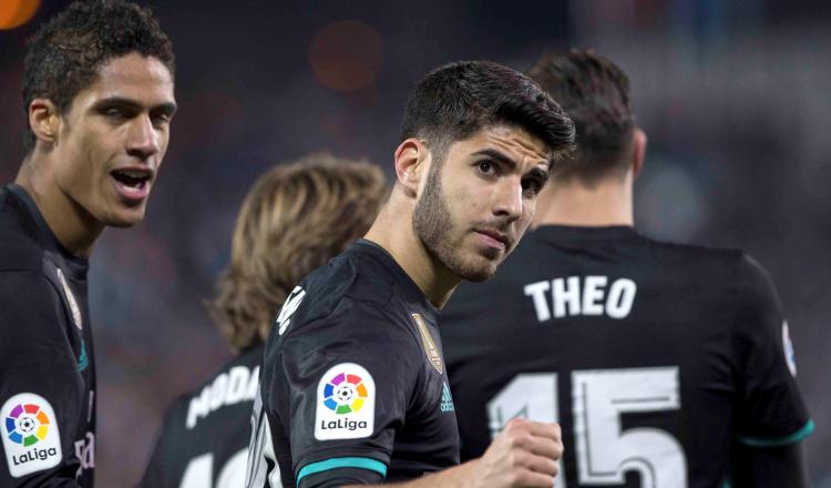 Marco Asensio celebra el gol del partido que disputó el Real Madrid contra el Leganés. /Foto EFE