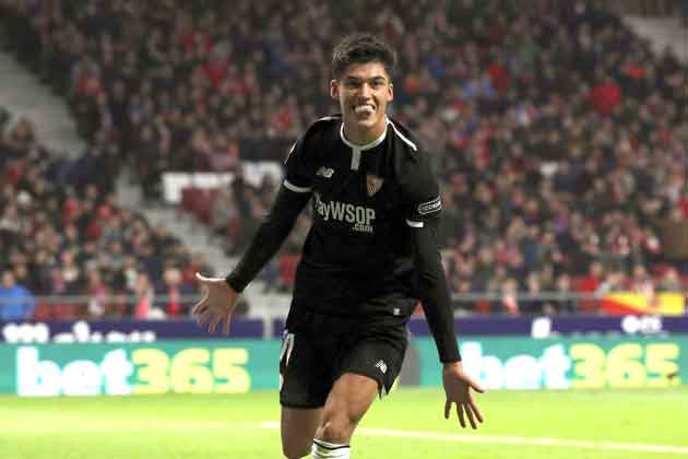 Joaquín Correa anota el gol sevillano ante Atlético Madrid. Foto EFE Joaquín Correa anota el gol sevillano ante Atlético Madrid. Foto EFE
