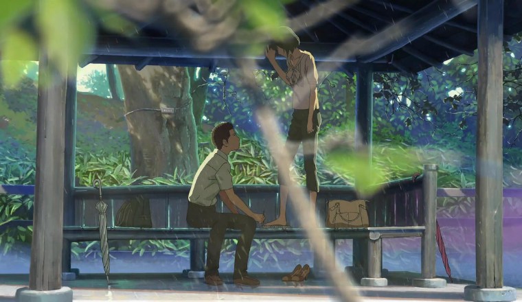 Una escena de 'El Jardín de las palabras', de Makoto Shinkai. /Foto https://animacionstudios.files.wordpress.com/