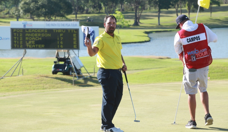 El puertorriqueño, de 29 años de edad, y egresado de la Virginia Commonwealth University terminó empatado en la segunda posición. Abrió el torneo con 71 golpes y luego firmó cartones de 68, 69 y 67. Rafael Campos: El puertorriqueño, de 29 años de edad, y egresado de la Virginia Commonwealth University terminó empatado en la segunda posición. Abrió el torneo con 71 golpes y luego firmó cartones de 68, 69 y 67. /Foto Anayandi Gamez