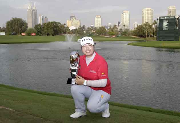 Shanshan Feng, líder de la clasificación femenina en golf. Foto AP