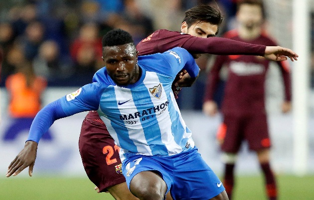 André Gomes en el partido contra Málaga. Foto EFE