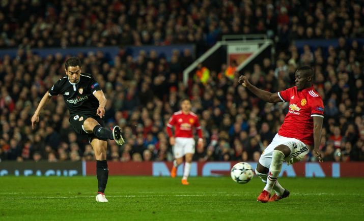 Wissam Ben Yedder el protagonista del partido. Foto EFE