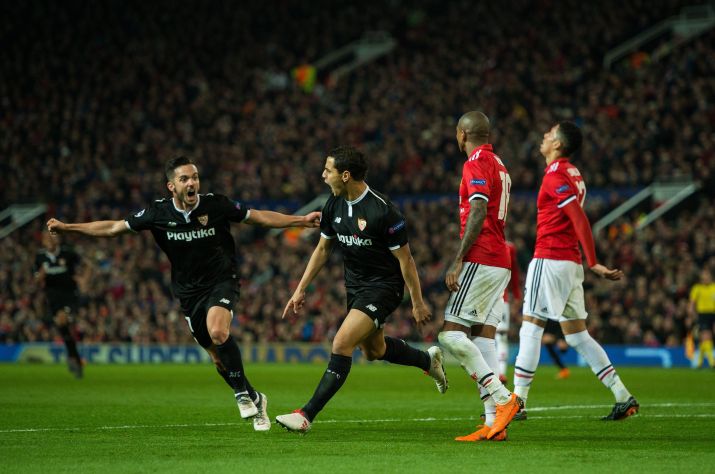 Wissam Ben Yedder el protagonista del partido. Foto EFE