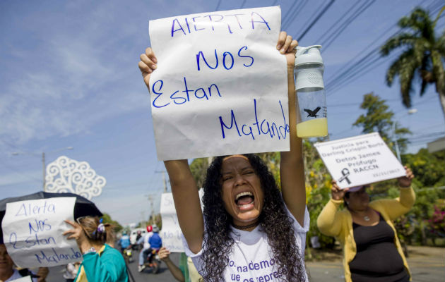 El martes marcharon en Managua exigiendo castigo para los agresores de mujeres. Foto: EFE.