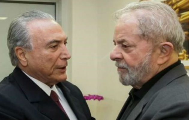 El mandatario de Brasil, Michel Temer, y el expresidente Luiz Inácio Lula da Silva.