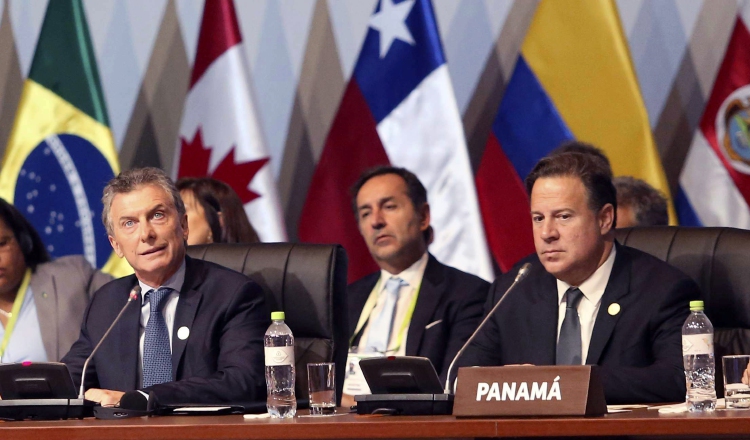 El presidente panameño Juan Carlos Varela, durante la VIII Cumbre de las Américas. EFE