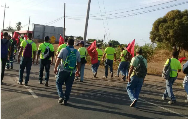 Estos trabajadores hace un mes habían protestado en La Villa de Los Santos. Foto: Zenaida Vásquez