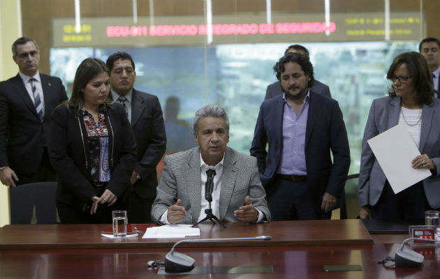 El presidente de Ecuador Lenin Moreno tomó la decisión por los actos de violencia del ELN en su país. FOTO/EFE