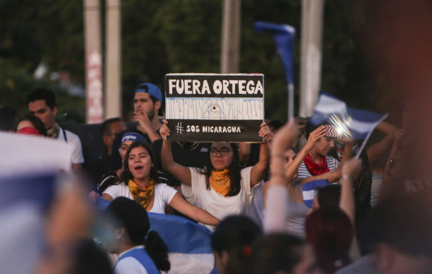 La ciudadanía exige la renuncia de Daniel Ortega. FOTO/EFE