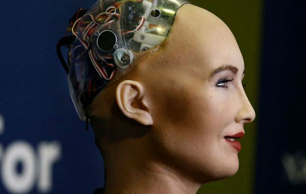 La robot humanoide Sophia.  