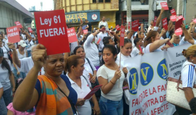 Panameños rechazaron proyecto de ley 61. Archivo