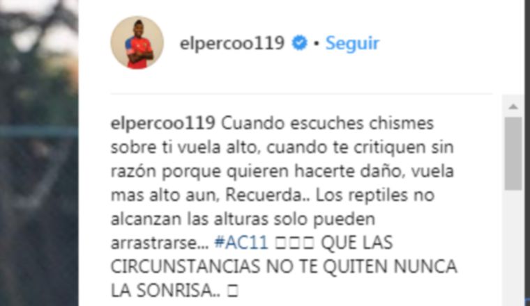 Este fue el mensaje que escribió Cooper en Instagram, que en Chile consideraron polémico. Este fue el mensaje que escribió Cooper en Instagram, que en Chile consideraron polémico.