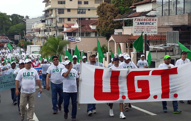 Obreros panameño marchan. Foto/Victor Arosemena