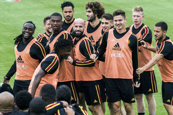 Jugadores de la selección de Bélgica. Foto AP