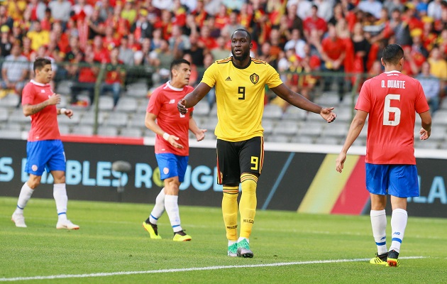 Romelu Lukaku, en amistoso ante Costa Rica. Foto EFE