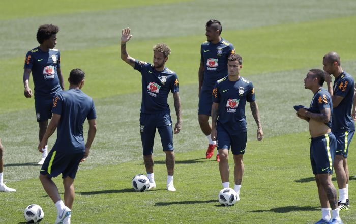 Entrenamientos de la selección brasileña. Foto AP