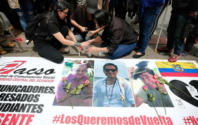 Fotografía del 13 de abril de 2018, de una manifestación en rechazo al asesinato. Foto: EFE  