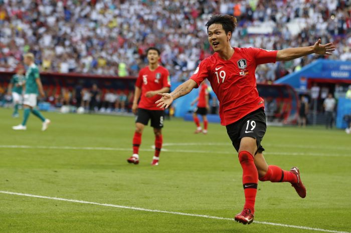 Kim Young-Gwon, autor del segundo gol surcoreano. Foto AP