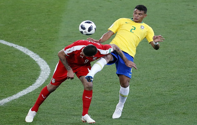 Thiago Silva durante el partido. Foto EFE