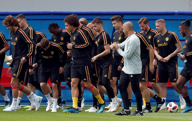 Entrenamiento de la selección belga. Foto EFE