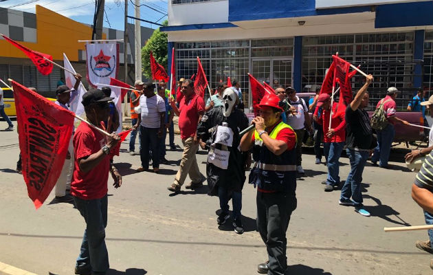 Miembros del Suntracs se manifestaron en David nuevamente. Foto: Mayra Madrid. 