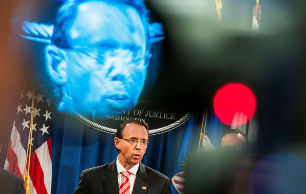 Los cargos anunciados este viernes por Rosenstein hacen referencia a funcionarios del servicio de inteligencia militar creado por el Kremlin en 2016.