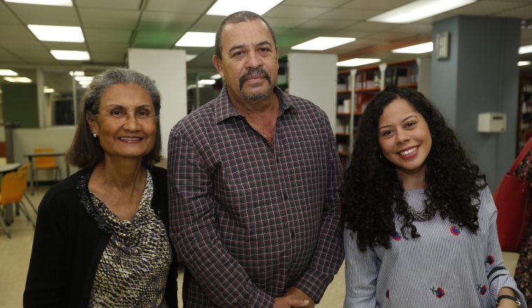 2. Isabel Herrera de Taylor, Andrés Villa y Nicolle Alzamora.