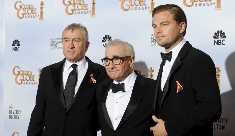 Junto a Leonardo Di Caprio y el director Martin Scorsese.