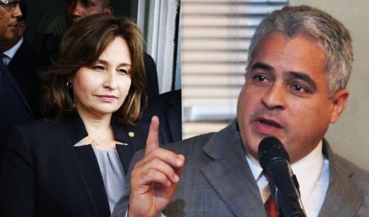 Procuradora Kenia Porcell y magistrado presidente, Hernán De León. 