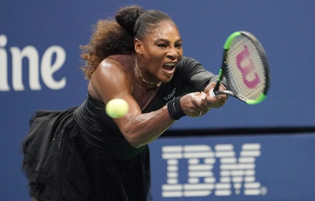 Serena Williams durante un partido en el Open de Estados Unidos. Foto EFE