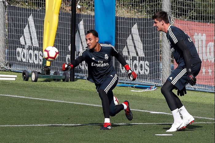 Keylor Navas durante un entrenamiento del Real Madrid. Foto EFE