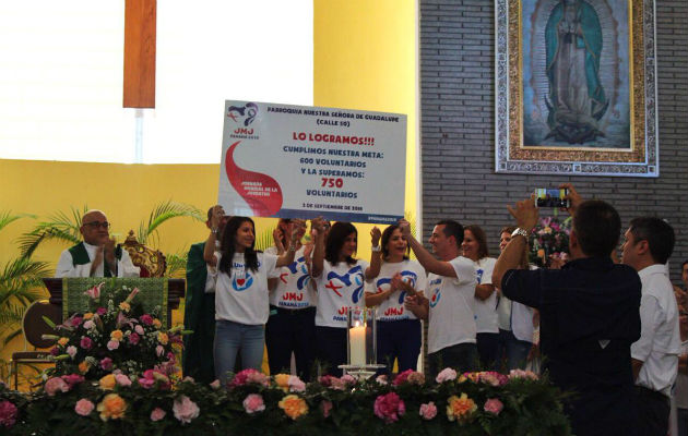 La parroquia Nuestra Señora de Guadalupe  logró inscribir  750 voluntarios para la Jornada Mundial de la Juventud (JMJ).