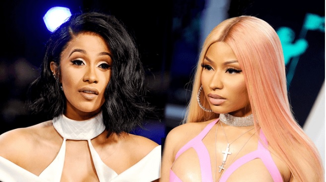 Las raperas Nicki Minaj y Cardi B se llevaron toda la atención.