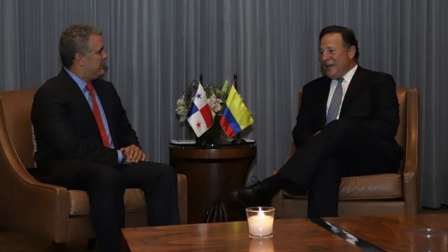 El presidente de Colombia Iván Duque se reunió en agosto pasado con el presidente Juan Carlos Varelas. Foto/@Ivanduque
