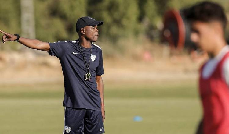 Julio Dely Valdés en entrenamiento del Málga B. Malaga /Foto FC/Facebook