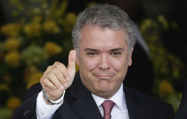 Iván Duque cumplió ayer su primera visita oficial a Panamá. EFE 