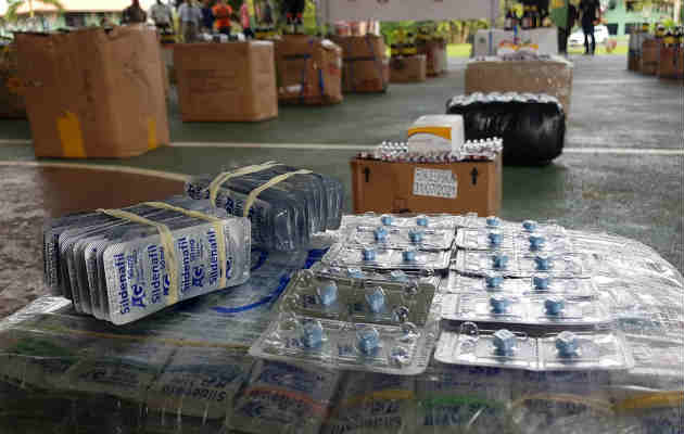 Colombianos y dominicano involucrado en caso de presunto contrabando de medicamentos. Foto/Cortesía