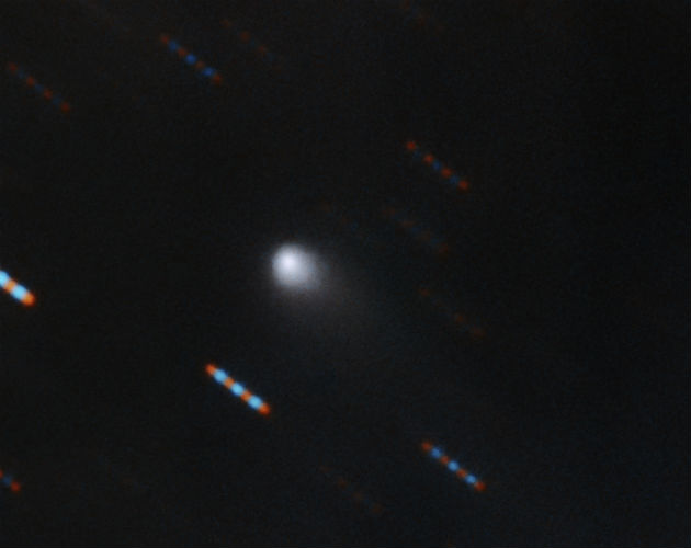 Imagen compuesta de 2I/Borisov, producida por el Observatorio Gemini. Foto/ Travis Rector/Observatorio Gemini/NSF/AURA.