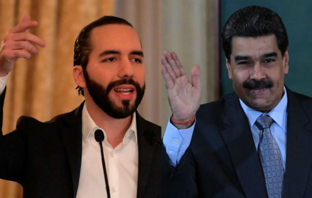 Nayib Bukele manifestó que él es un presidente elegido por la mayoría y que tildó de régimen el gobierno de Nicolás Maduro. Foto: EFE.