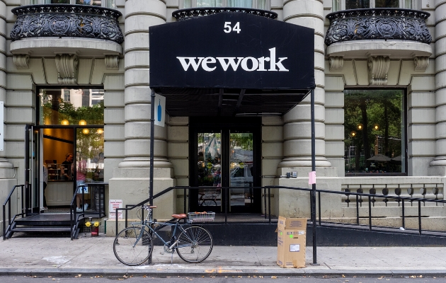 WeWork, una empresa que renta espacios de oficina compartidos, se valúa en unos $7000 millones, una cifra que está a años luz de los $47 mil millones con los que la empresa fue valuada en enero. Foto: WeWork.