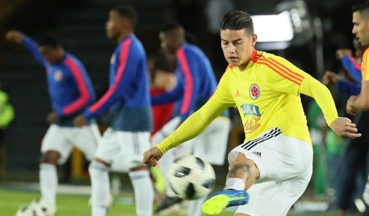 James Rodríguez se lesionó entrenando en Colombia. Foto EFE