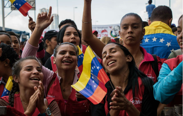 Cientos de opositores se manifiestan en Caracas (Venezuela). Foto: EFE.