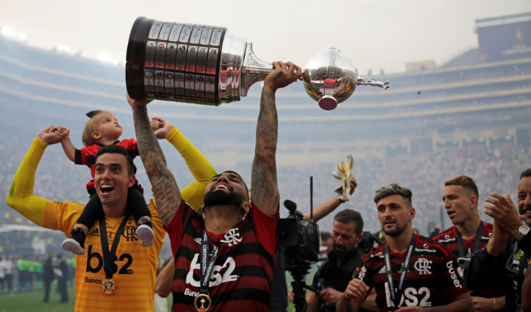 Flamengo celebró ante River Plate Foto EFE