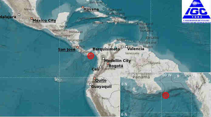 Reportan sismo en el sur de Panamá. 