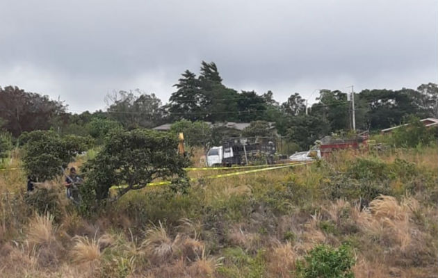  Lugar donde fue ubicado uno de los cadáveres en Alto Boquete. Foto: José Vásquez.