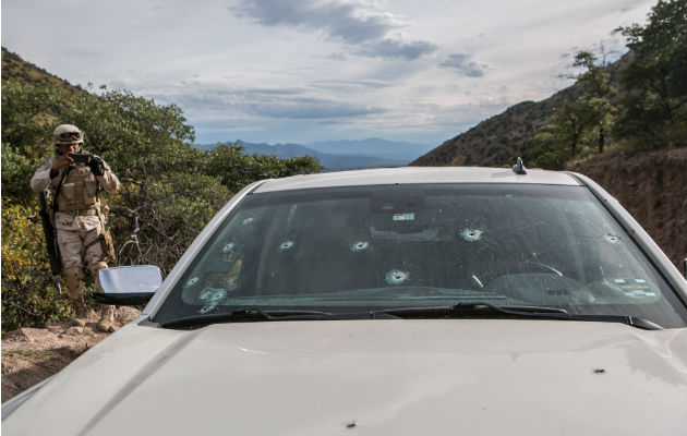 Los mexicanos temen incursiones de EE. UU. si los cárteles de la droga son declarados grupos terroristas. La escena de una emboscada en que murieron nueve mujeres y niños. Foto/ Meghan Dhaliwal.